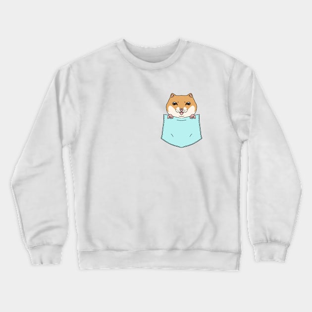 Cute Hamster in the Pocket Crewneck Sweatshirt by HugSomeNettles